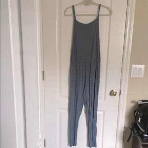 RVCA Blue and White Striped Jumpsuit Straight Leg w/pockets